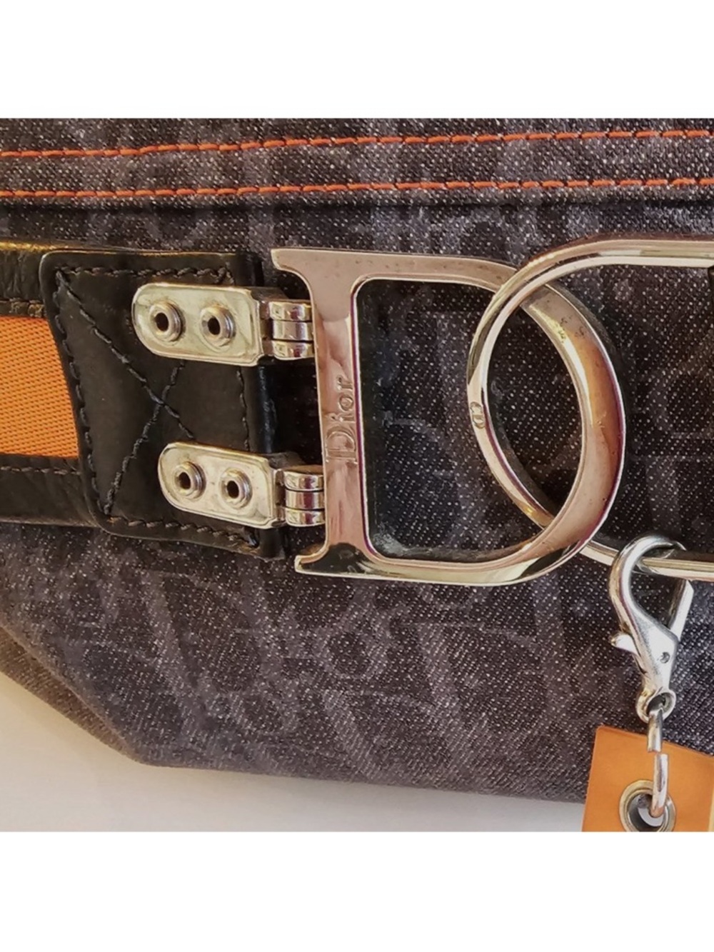 DIOR Christian Dior Denim Blue Trotter Flight Bag - Picture 9 of 15